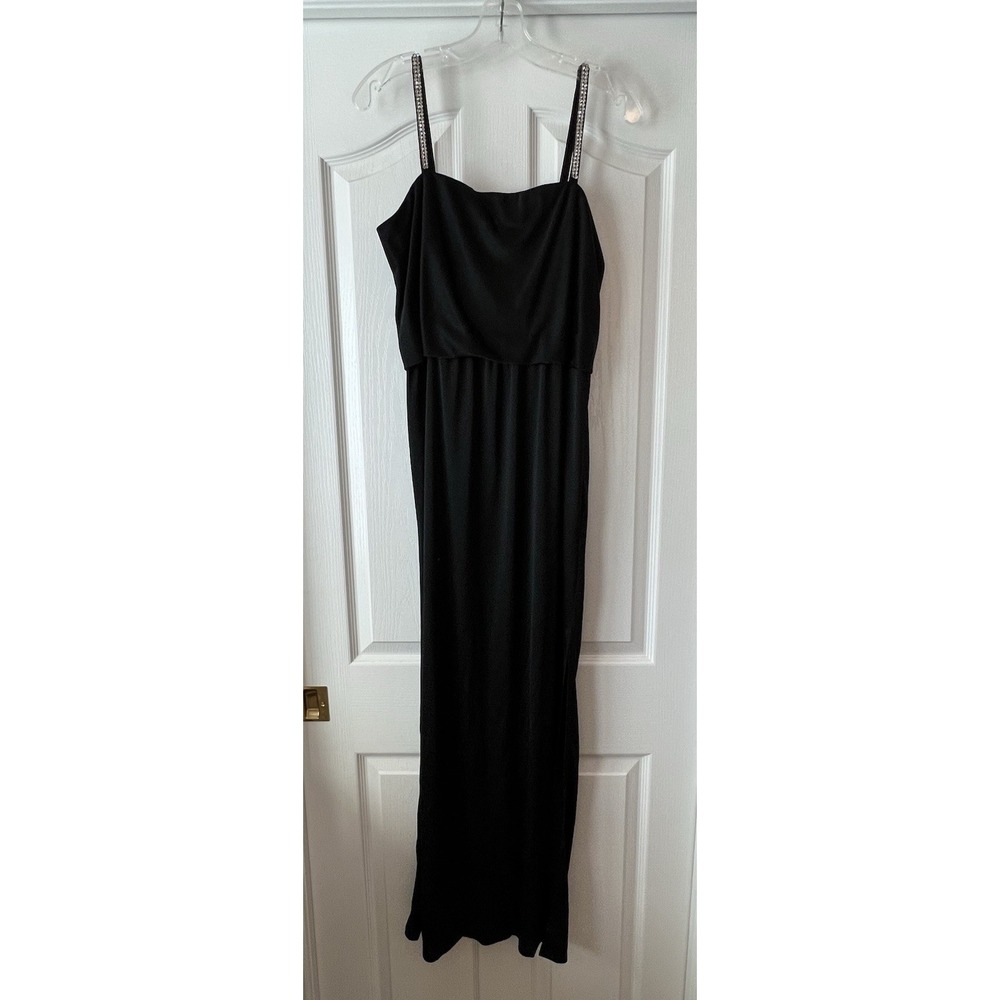 NWT Vintage Small / Medium‎ Gown Evening Prom Party Spaghetti Zip Black READ